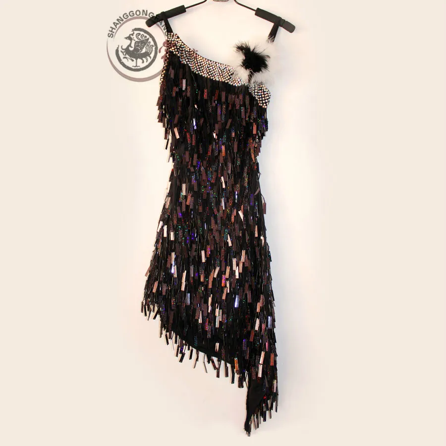 

Новый стиль, костюм для латинских танцев, сексуальное платье для старшего поколения с блестками для латинских танцев, платья для латинских танцев, S-4XL