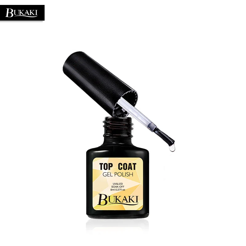 

BUKAKI 1pcs/2pcs No Wipe Top Base Coat Nail Primer Nail Gel UV Gel Varnish No Sticky Lacquer Hybrid French Manicure Gel Gellak