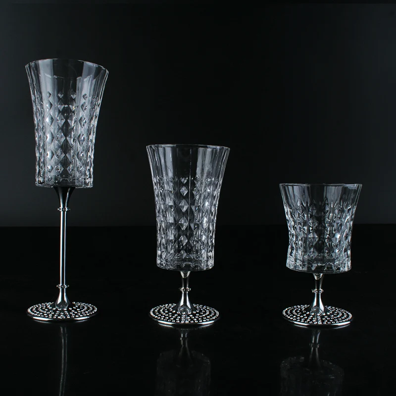 Дизайн,, свадебные прозрачные хрустальные винтажные aestietic Винные бокалы, чашка, набор старомодных бокалов с металлической подставкой