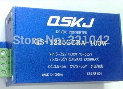 

QS-1235CCBA-100 DC-DC 5-32V to 12-35V 100W Step-up Boost Power Supply Module