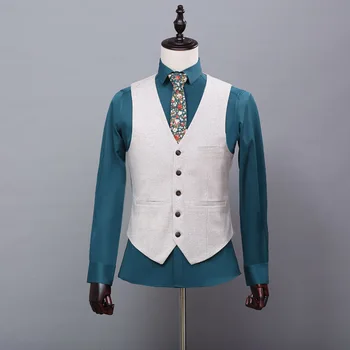 

New High Quality Cheap Groom Vests Groomsmensbest Man Vest Custom Made Size And Color Five Buttons Weddingpromdinner Waistcoat