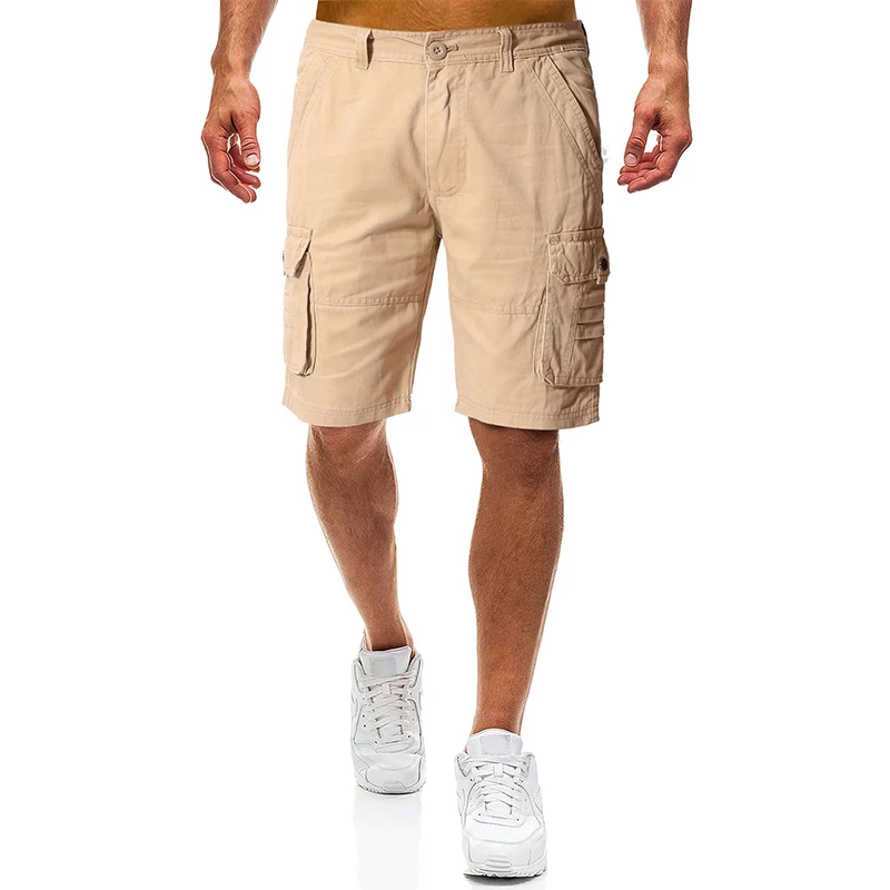 2019 летние мужские повседневные Шорты однотонные хлопковые модные пляжные шорты на молнии с карманами и пуговицами Homme фитнес спортивные