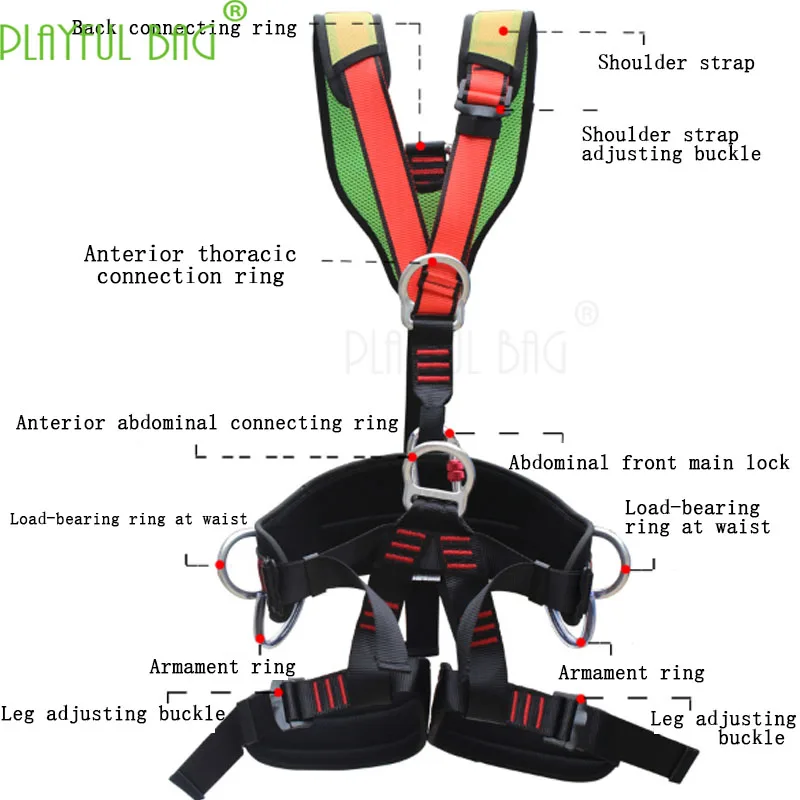 

Full body seatbelt climbing and rapid descent fire rescue seatbelt high altitude operation electrician seatbelt removable ZL14