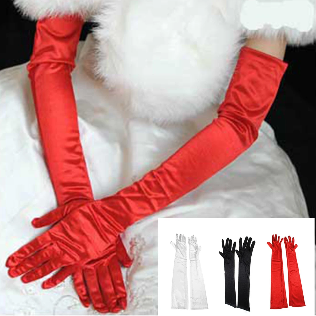 1 Pair Long Finger Elbow Sun Protection Gloves Opera Evening Party Prom Costume Fashion Gloves Black Red White 1 Pair Long Finger Elbow Sun Protection Gloves Opera Evening Party Prom Costume Fashion Gloves Black Red White