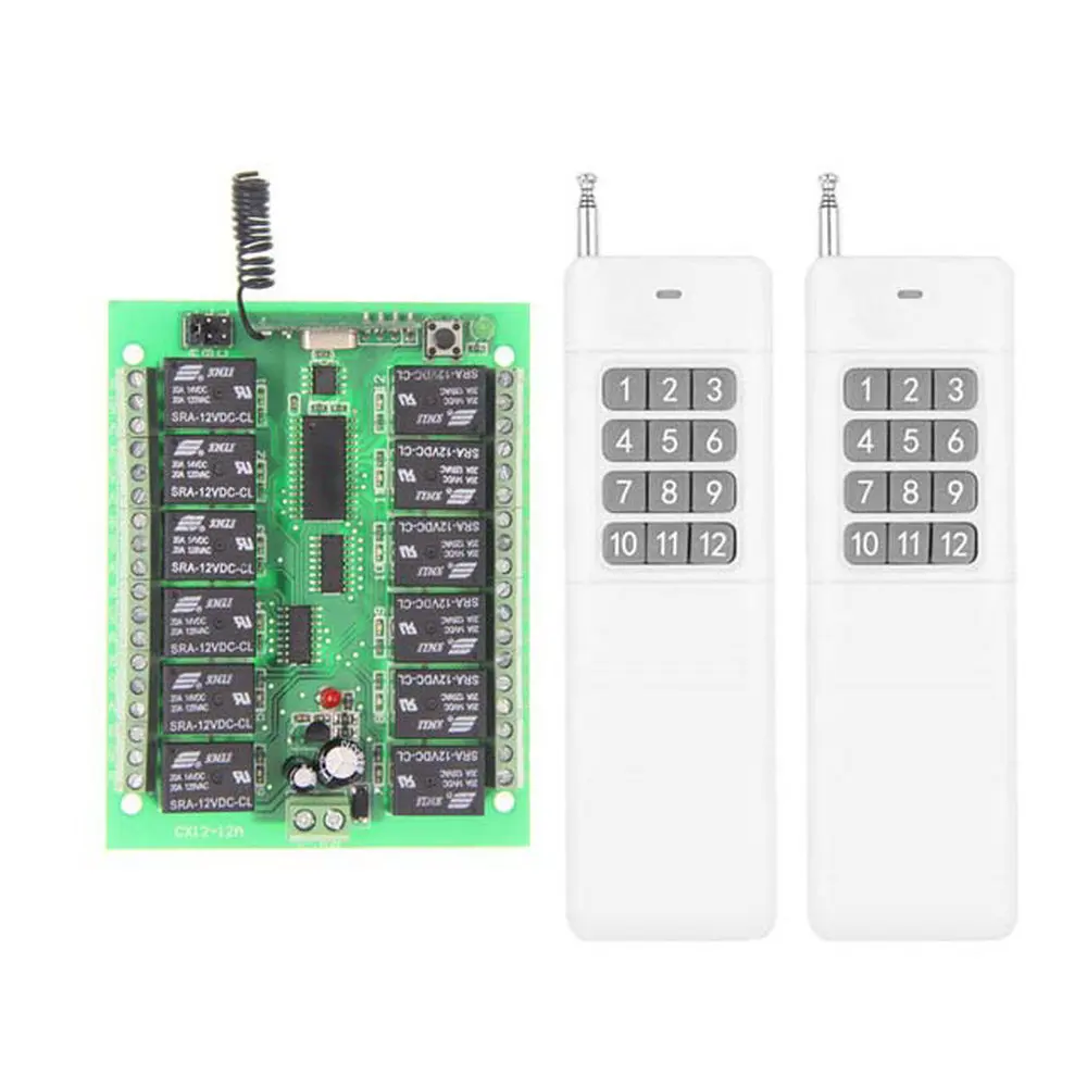 3000M Wide Range DC 12V 24V 12 CH 12CH RF Wireless Remote Control Switch System,315/433 MHz, Transmitter + Receiver 3000M Wide Range DC 12V 24V 12 CH 12CH RF Wireless Remote Control Switch System,315/433 MHz, Transmitter + Receiver