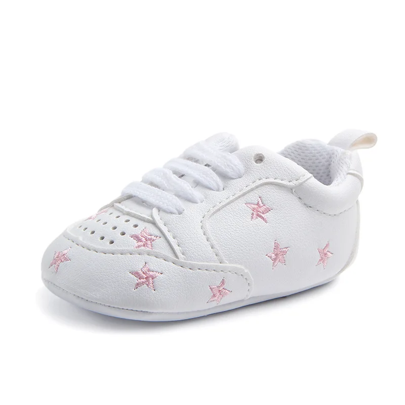 Обувь для новорожденных; обувь для малышей с принтом звезды; обувь для малышей из искусственной кожи на мягкой подошве; кроссовки для маленьких мальчиков и девочек; обувь для малышей - Цвет: F