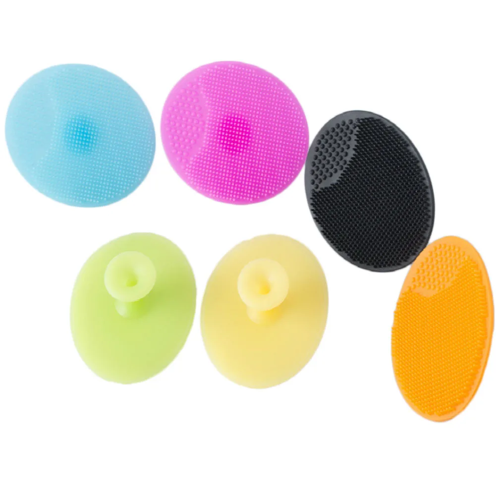 

Color Random New Baby Facial Brush Infant Baby Soft Silicone Wash Face Cleaning Pad Baby Skin Scrub Cleanser Tool