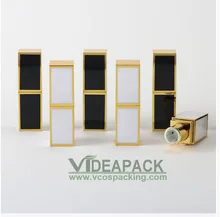 50pcs 4g Manual DIY lipstick tube / empty lipstick tube black white square /12.1mm cup size cosmetic container