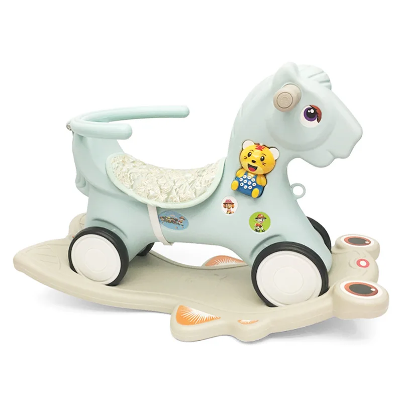 Kids Riding Toys 3 In 1 Baby Rocking Horse Riding Horse Toy Household Ride on Animal Toys Plastic Baby Walker Kids Horse Toys