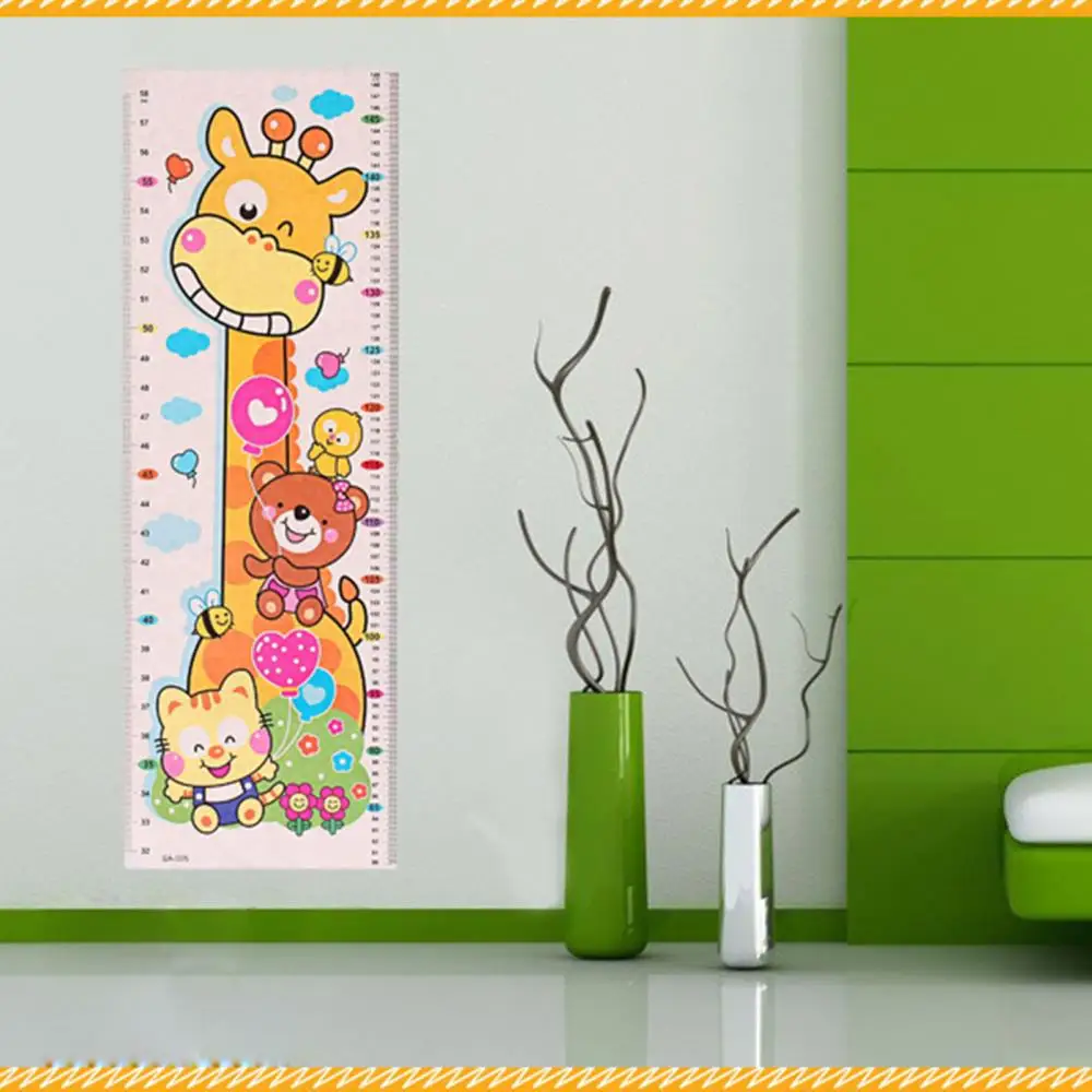 

24.7cm*75.5cm Baby Children Height Sticker Cartoon Animal Growth Height Chart Wall Sticker