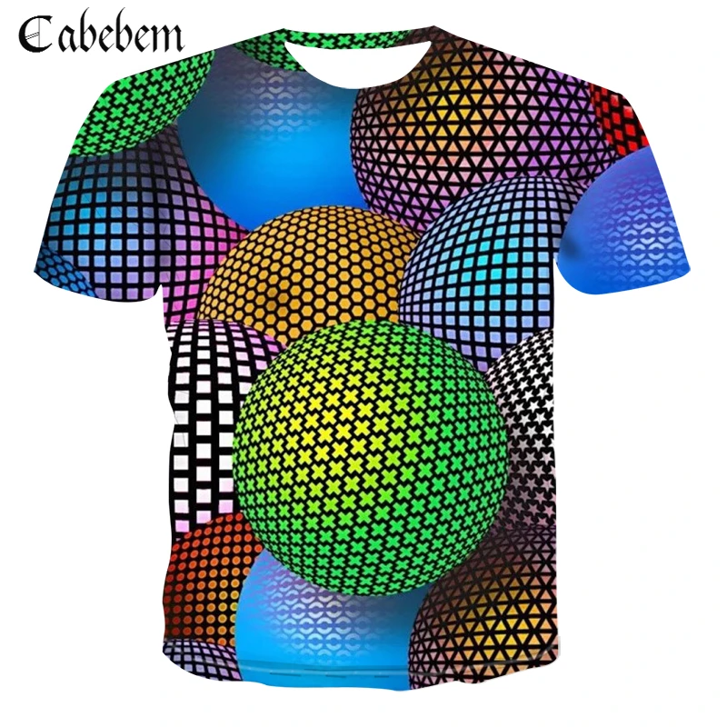 

Colored ball 3D T Shirt digital printing Tshirt men T-shirts summer men/women casual primitive style short sleeve Tees tops