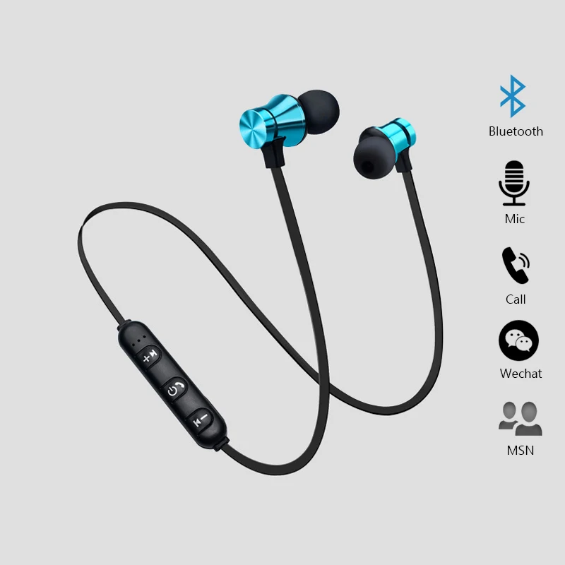 Магнитное притяжение Беспроводной Bluetooth наушники гарнитуры громкой связи Спорт