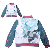 VOCALOID Hatsune куртка Мику косплей костюм для мужчин и женщин повседневная толстовка на молнии Толстовка весна осень модная спортивная одежда