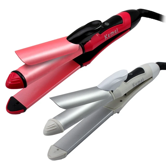 2016 New 2 in 1 Hair Straightener Roller Brush Hair Curler Flexi Rods Tourmaline Ceramic