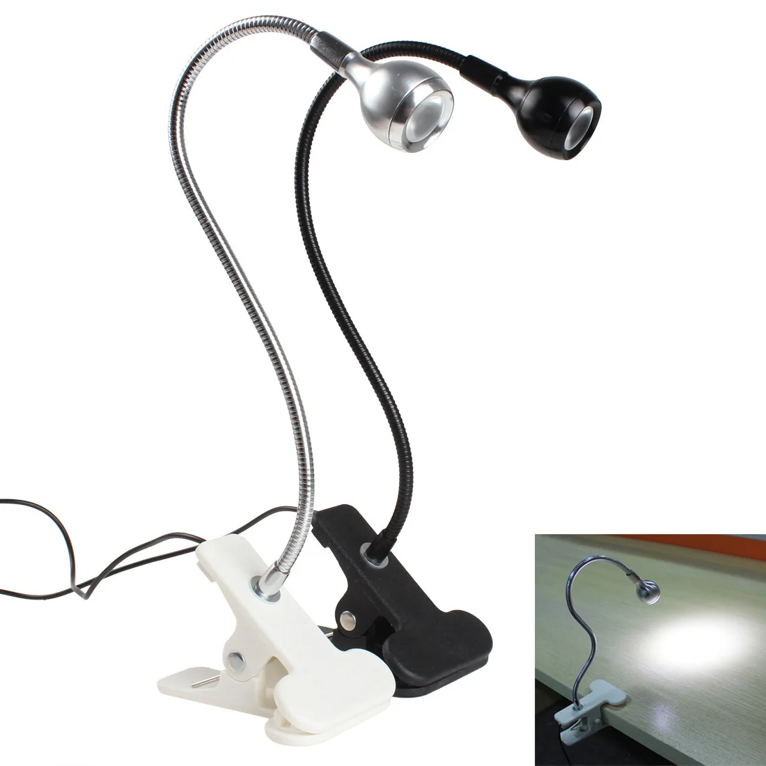 

SecurityIng Desk Lamps Flexible Goose Neck USB LED Lamp Table / Desk Light with Clip & On / Off Switch Reading Lights USB Lamp