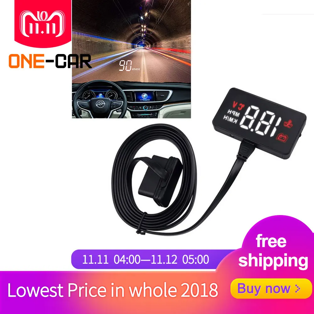 

GEYIREN A100 Car HUD Head Up Display OBD2 II EUOBD Overspeed Warning System Projector Windshield Auto Electronic Voltage Alarm
