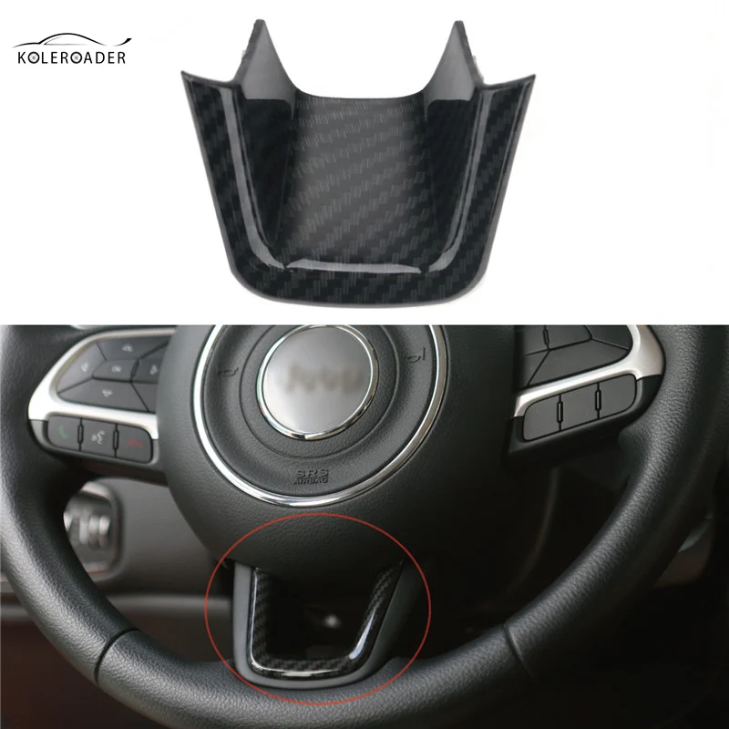

KOLEROADER For Jeep Renegade 2015 - 2017 Steering Wheel U Shape Cover Trim Interior Accessories Decorative ABS Plastic Sticker /