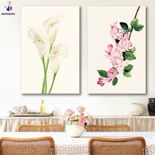 DIY картинки для раскраски по номерам с цветами Calla lily rose flower маленькая свежая картина для рисования по номерам в рамке для дома