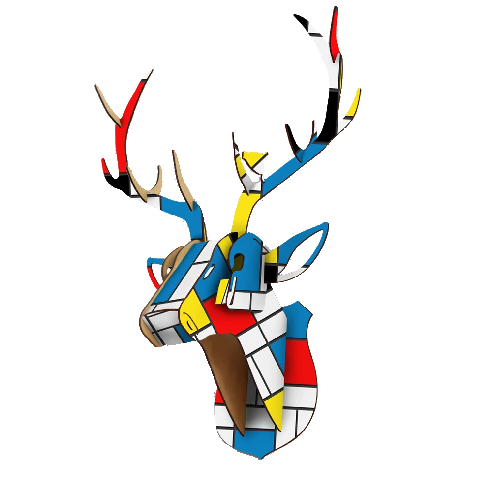 Animal Reindeer Head Wooden Wall Hanging For Living Room Bedroom Home Decor Wood Crafts MDF Hanging Decorations in small size Animal Reindeer Head Wooden Wall Hanging For Living Room Bedroom Home Decor Wood Crafts MDF Hanging Decorations in small size