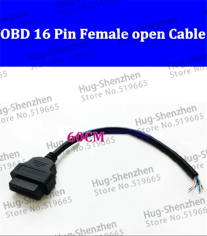 

10pcs/lot OBD2 OBD-II Opening Cable 16 Pin Female Extension Connector Diagnostic Extender 60CM