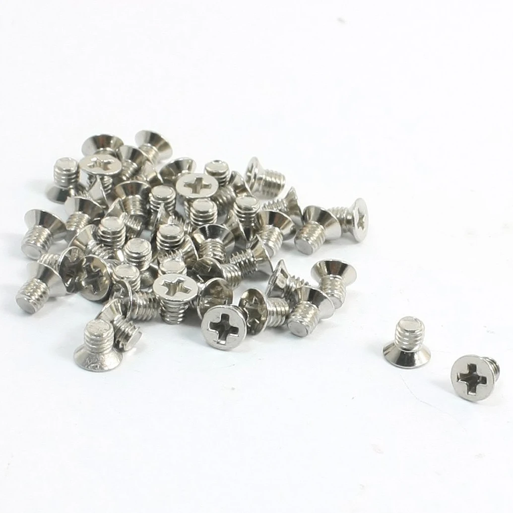 

50Pcs Metal M3 x 4mm Cross Recessed Countersunk Flat Head Screws