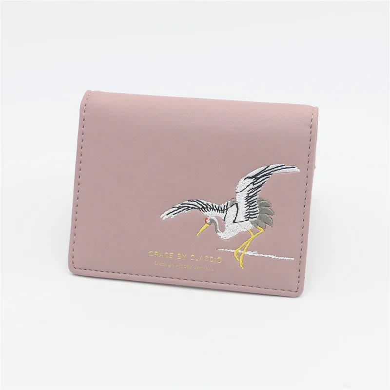 

WESTERN AUSPICIOUS Women Wallet Red Pink Female Purse Hasp Women Card Holder With Embroidery Pretty Money Bag