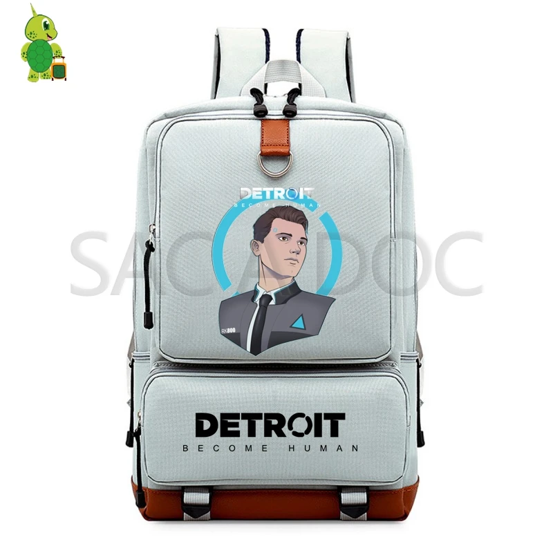 Detroit Become Human RK800 Backpack College Student School Bags for Teenage Girls Boys Laptop Backpack Cosplay Travel Rucksack - Цвет: 7