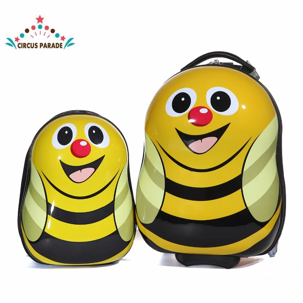 13"16" Cartoon Yellow bee Cute Travel Trolley Case Rolling Mini Luggage