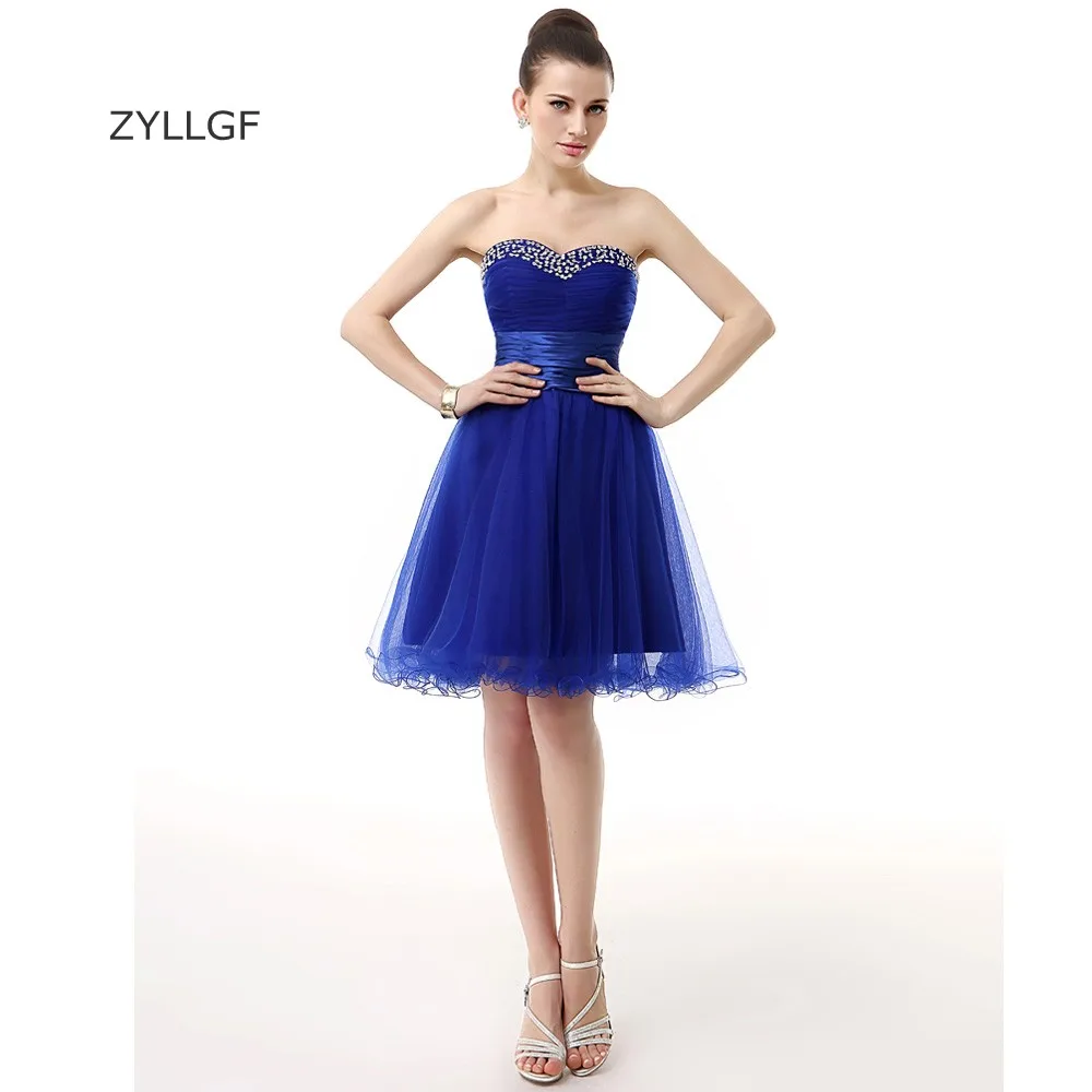 Buy ZYLLGF Royal Blue Bridesmaid Dress Designer Short