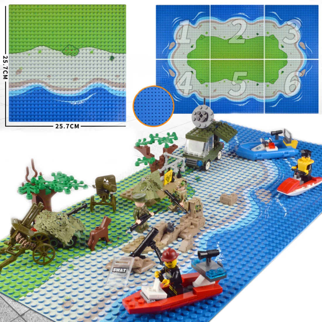 

2 Types 32*32 Small Particle Building Block Baseboard Educational Toys for Children Playing Kits- Island Bent Right Angle