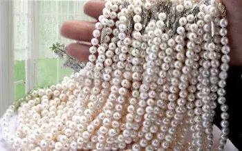 

Wholesale 5pcs 7-8mm White Akoya Pearl Necklace 17"