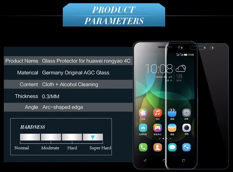 С уровнем твердости 9H закаленное Стекло Экран протектор чехол для huawei GR5 GR3 GT3 Y3 II Y5 II Y6 Pro P6 P7 P8 P9 Lite Honor 4C Pro 5C 5X8 7 пленка