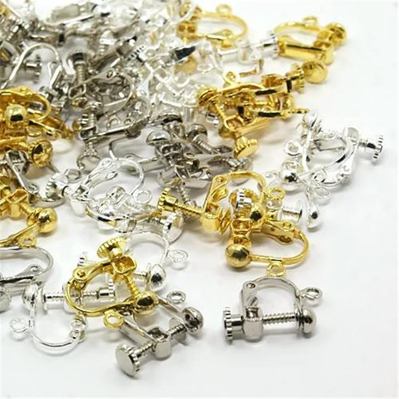 Brass Screw Clip Earring Converter for Non pierced Ears Jewelry