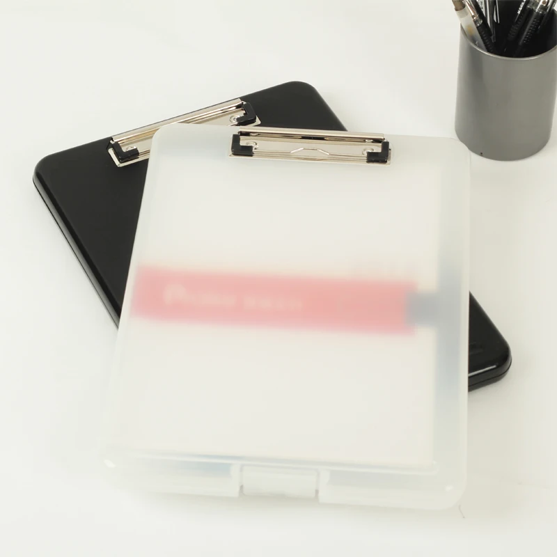 Black and White Classic Multifunctional File Organizer Plastic Clipboard Box Case Folder Pen Hold Office Supplies|file folder|case filefile case |