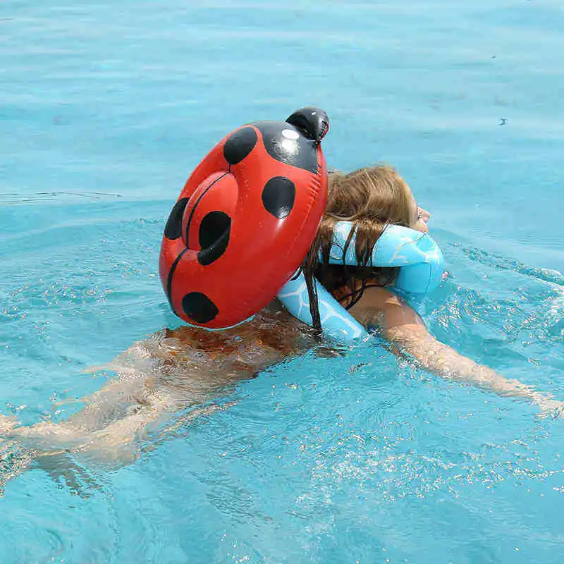 Детские Надувные Плавающие Надувные нарукавники на шею кольцо Паук божья коровка детская помощь плавучее спасательное плавательный бассейн тренировочный