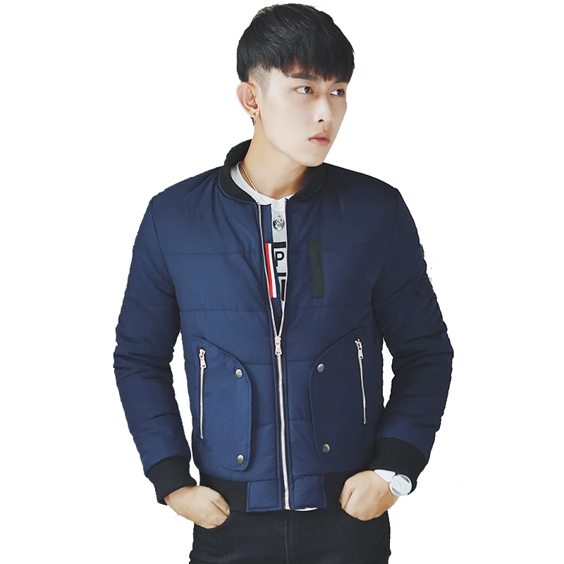 

Free Shipping Men Down Jacket Korean Version of Youth Thicker Cotton jacket Warm Boys Outwear 4XL Size Black Color 652