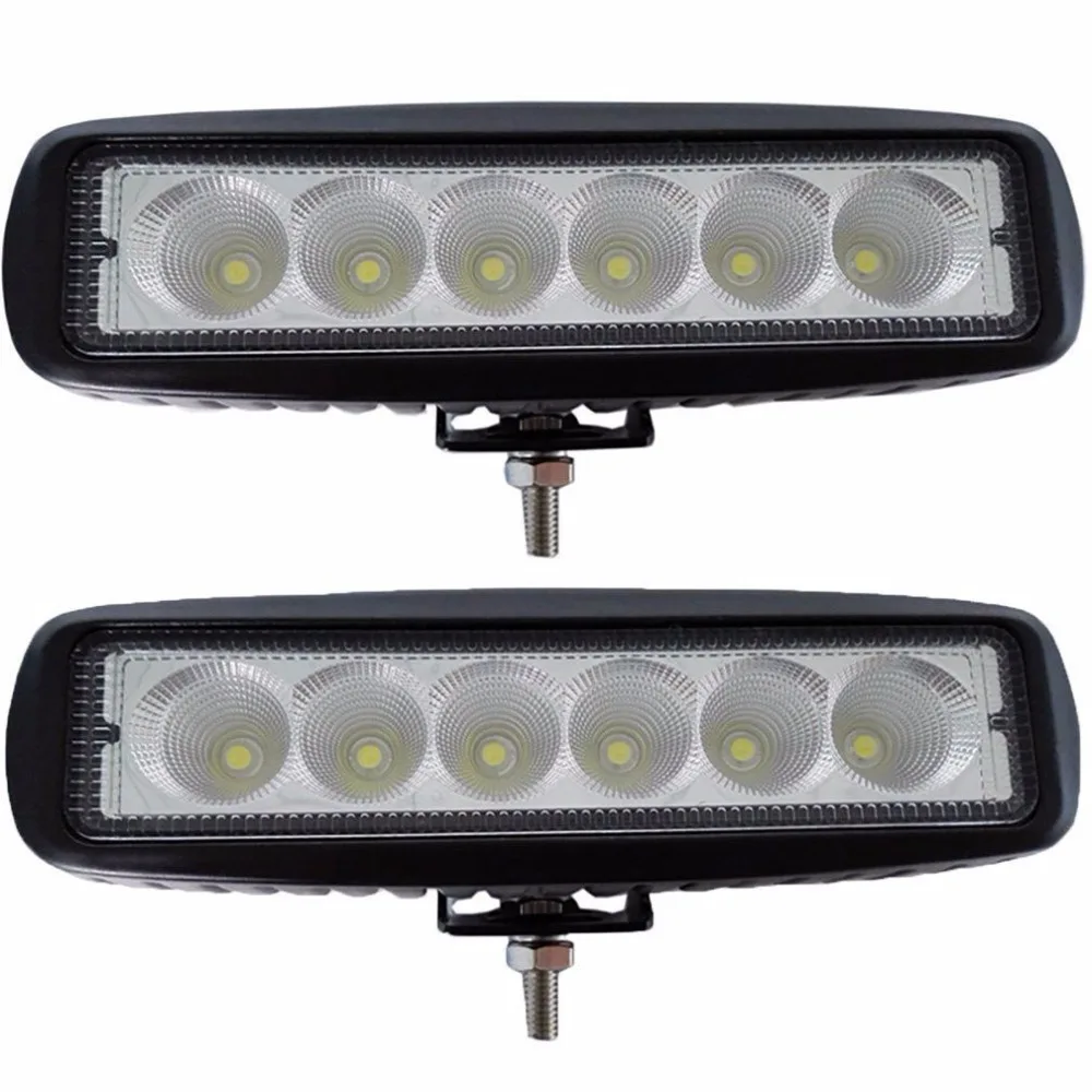 2pcs 6 дюймовый точечный прожектор Однорядный 18W 4x4 грузовик внедорожный