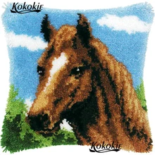 Набор для изготовления ковриков diy, набор крючков с защелкой, подушка с лошадью, вышивка ручной работы, крестиком, наборы для рукоделия для в...(China)