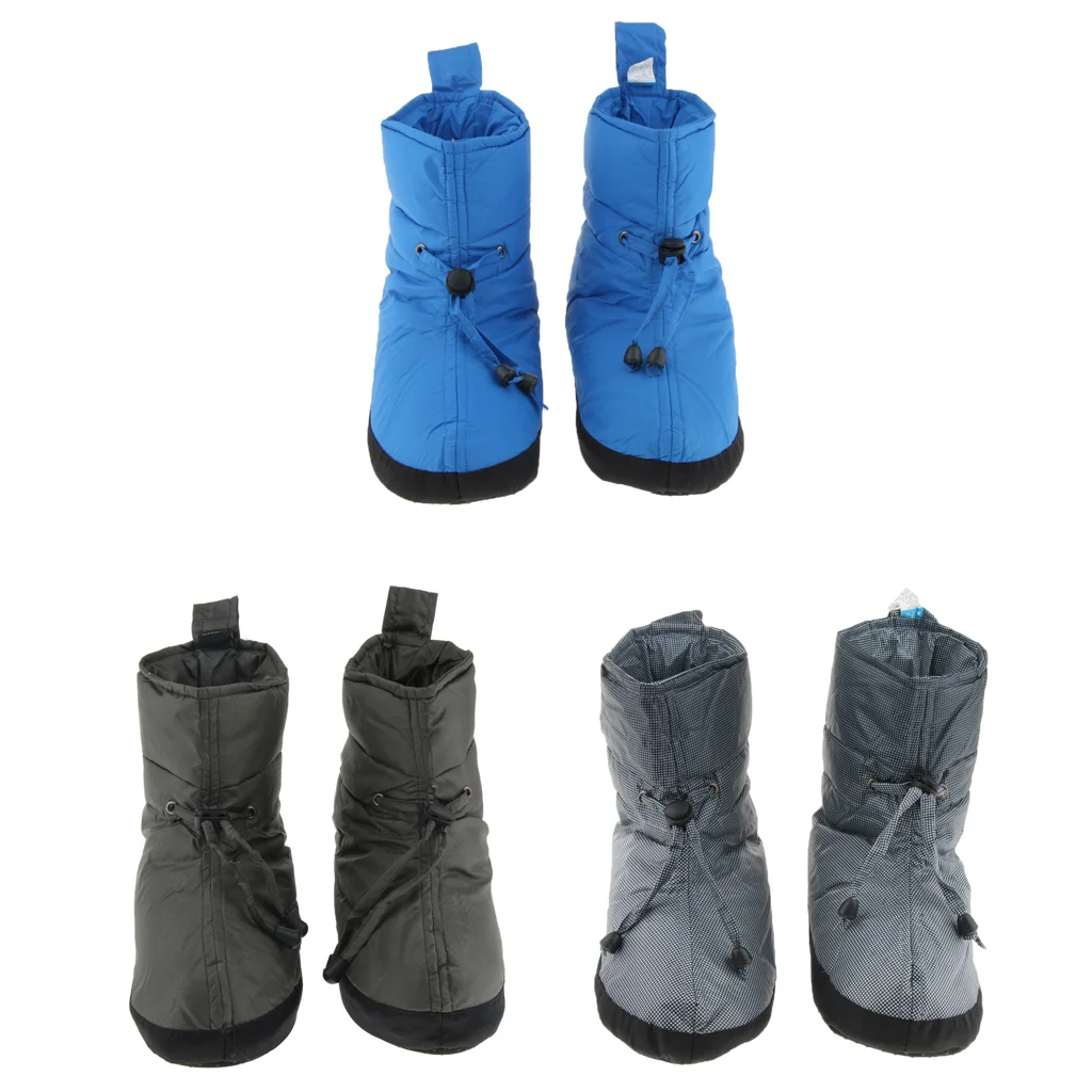 

Winter Duck Down Booties Socks Slippers Warm Soft Cozy for Outdoor Camping Tent Sleeping Bag Indoors Ultralight
