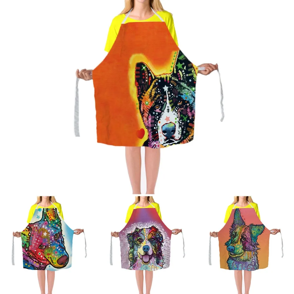 Cute Akita Dog Aprons Pet Animals Print Kitchen Cooking Apron Custom