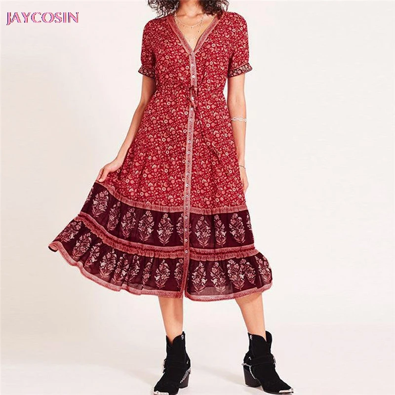 JAYCOSIN Лето 2019 женское праздничное платье бохо длинное вечернее очаровательное