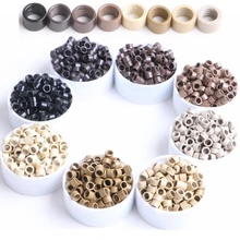 Гармония 3,5x2,0x2,5 мм 1000 шт./бутылка алюминий кольца со штифтом I-tip волос обжимной Micro Кольца для волос трубы с 8 различных цветов