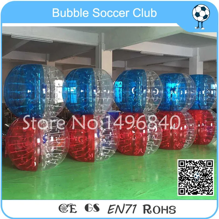 

10 pcs(5 Red +5 Blue+2 Pump) Children/Adult Soccer Bubble Ball/Inflatable Soccer Bubble Ball Giant Human Bubble Ball Suit