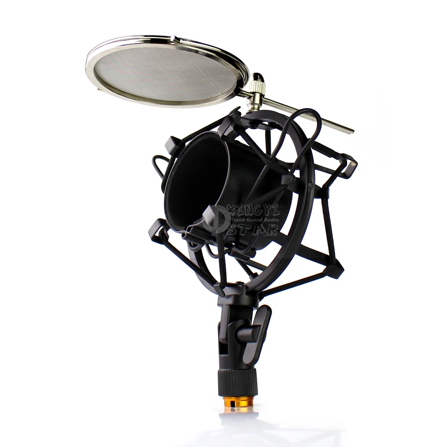 Металлический ударный микрофон паук поп-фильтр микрофон изоляционный щит ветровое стекло Shockmount Popfilter для Neewer ножничный стенд