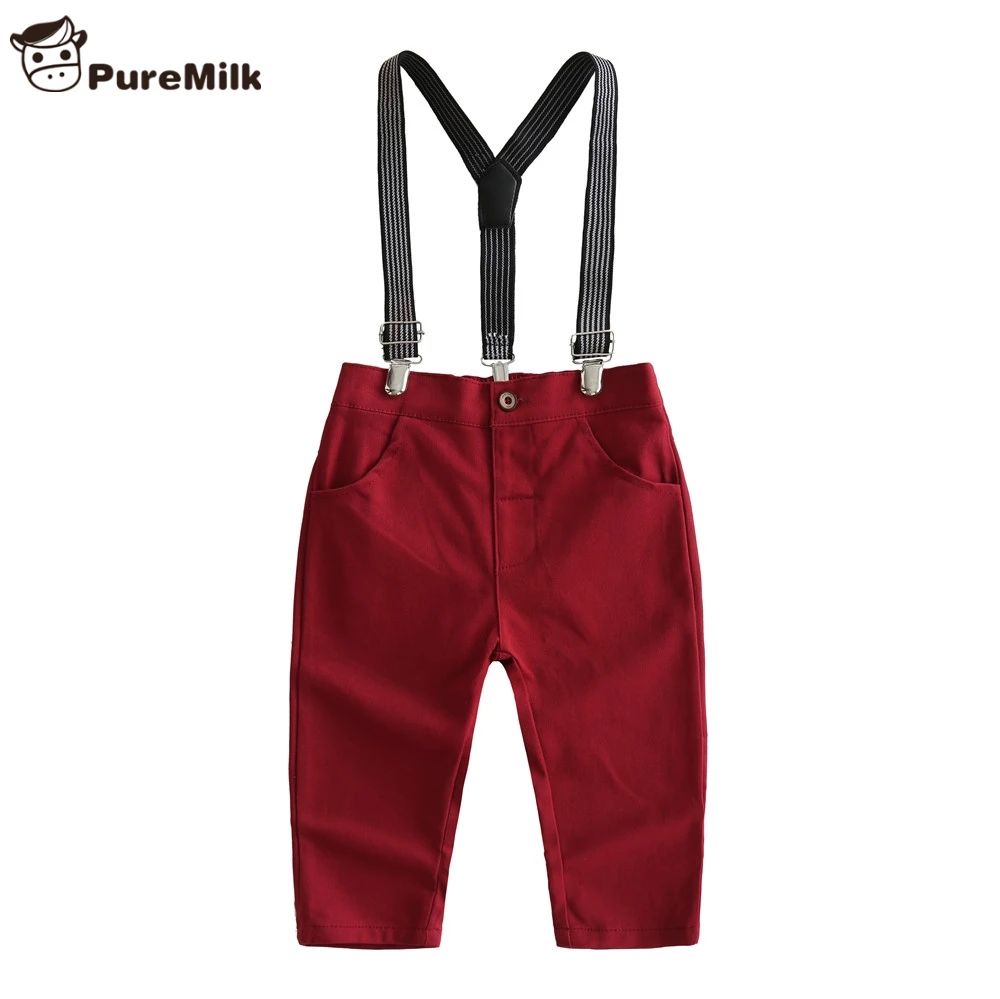 PureMilk/детская одежда рубашка в полоску с длинными рукавами и галстуком бабочкой +