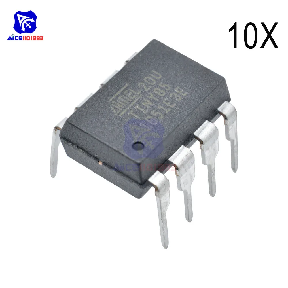 Diymore 10 шт./лот IC чипы ATTINY85-20PU ATTINY85 MCU 8BIT ATTINY 20 МГц 8 Pin DIP-8 микроконтроллер