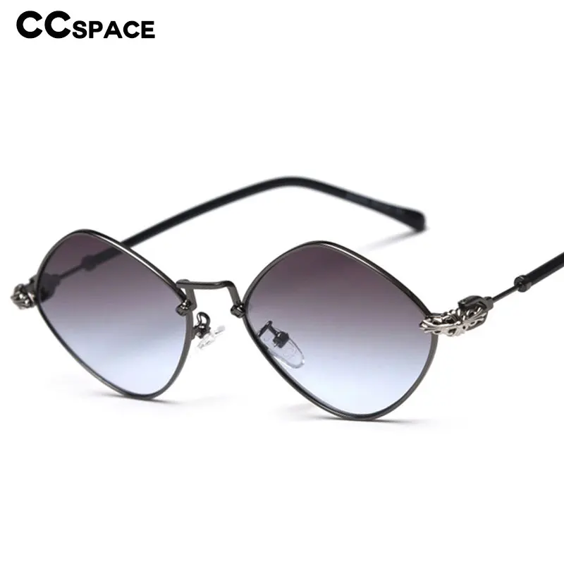 

47061 Small Metal Frame Rhombic Sunglasses Men Women Fashion Shades UV400 Vintage Glasses