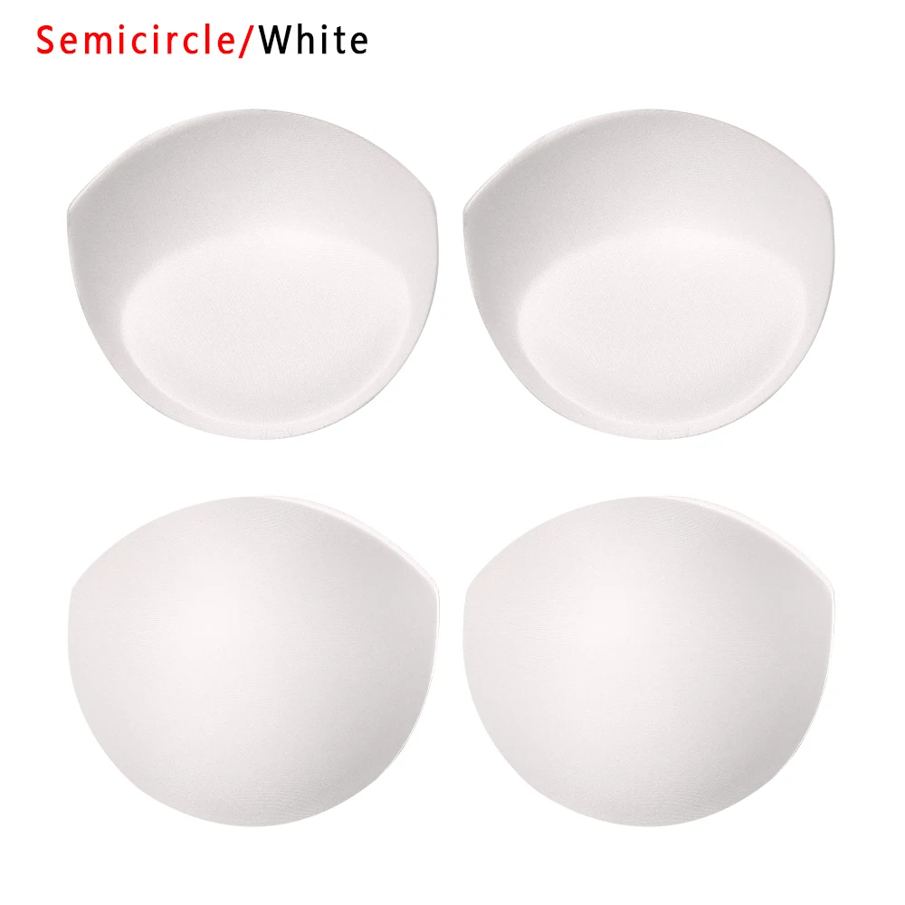 semicircle - white 1 пара, женское летнее сексуальное бикини со съемными чашечками для бюстгальтера, чашечки для бикини, поролоновые чашечки для груди, пуш-ап, для купального костюма - Цвет: semicircle - white