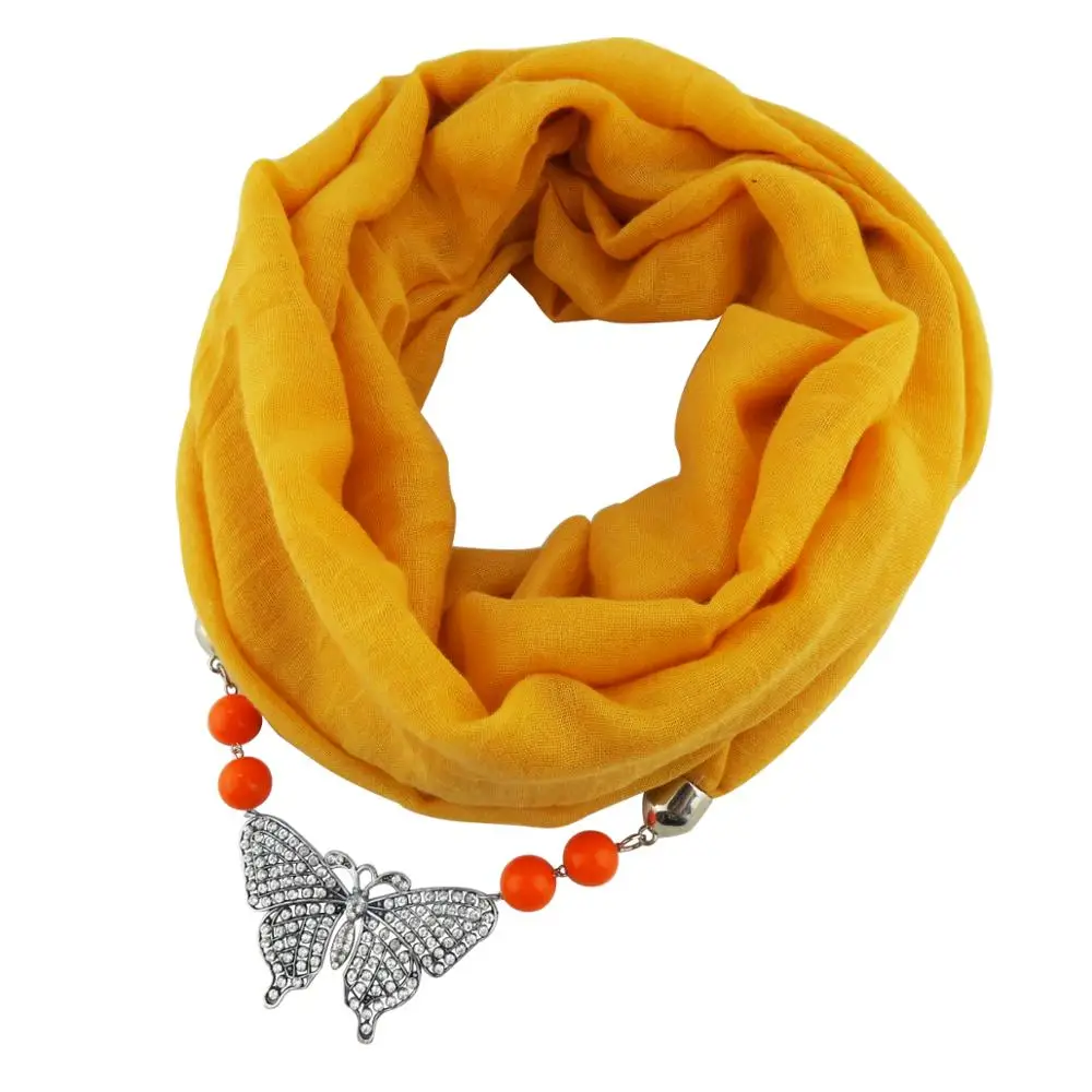 HONGHUACI декоративное ювелирное ожерелье стиль вуаль шарф бисер кулон головной платок шарфы для женщин платок Femme хиджаб - Цвет: 35