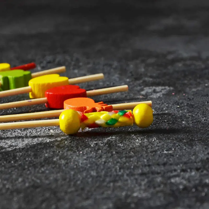 50/100Pcs 9/12cm Disposable Bamboo Fork Twisted Party et Fruit Desserts Pick Skewer Food Cocktail Sandwich Accessory